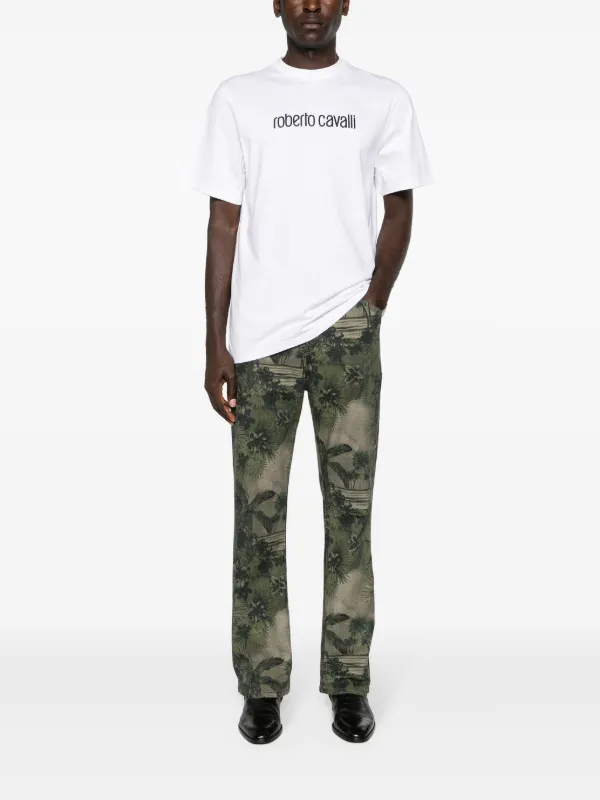 Roberto Cavalli logo-print Cotton T-shirt | White | FARFETCH