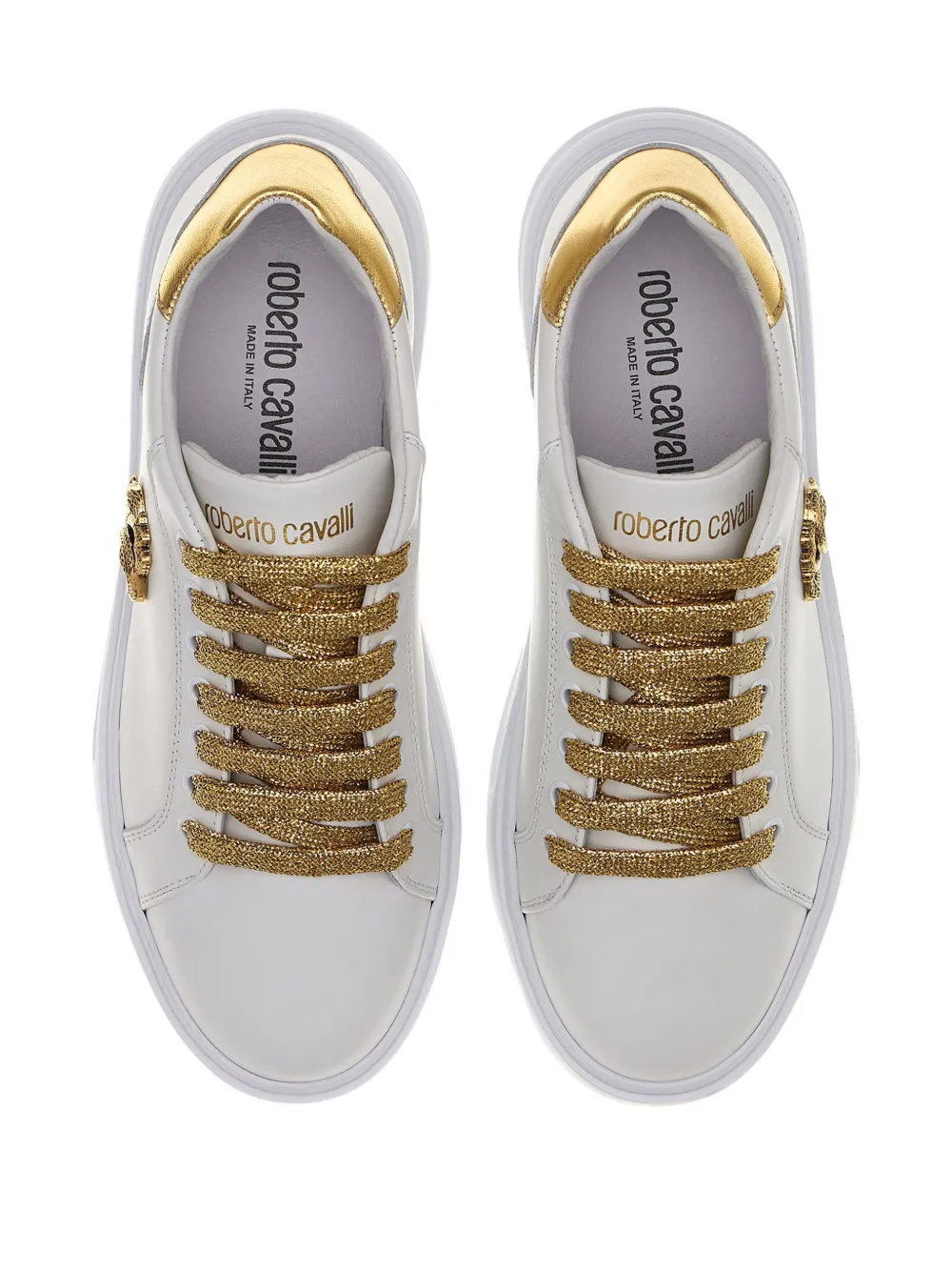 Roberto Cavalli monogram-plaque sneakers White