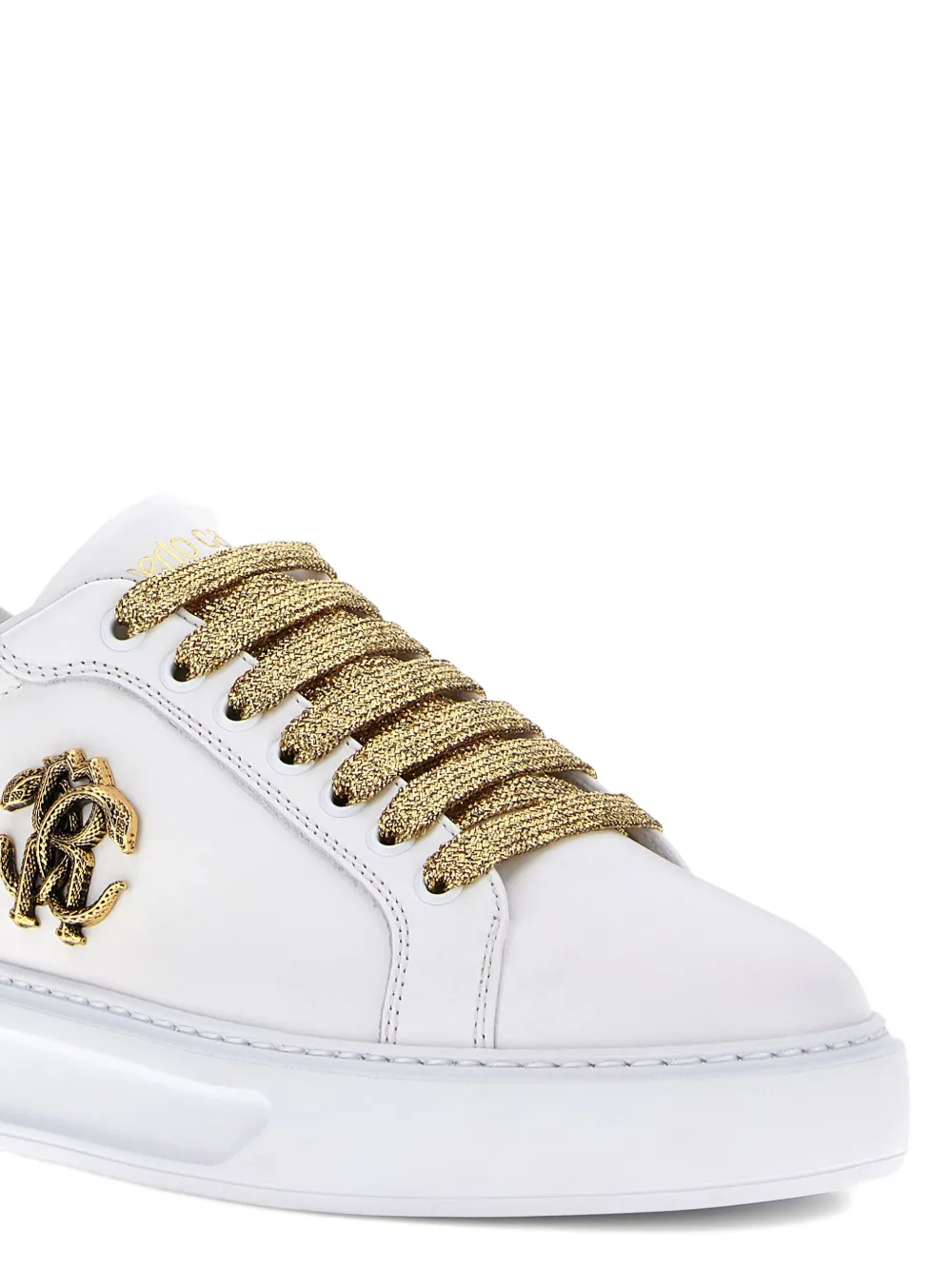 Roberto Cavalli monogram-plaque sneakers White