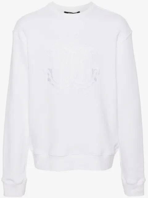 Roberto Cavalli logo-embroidered cotton sweatshirt 