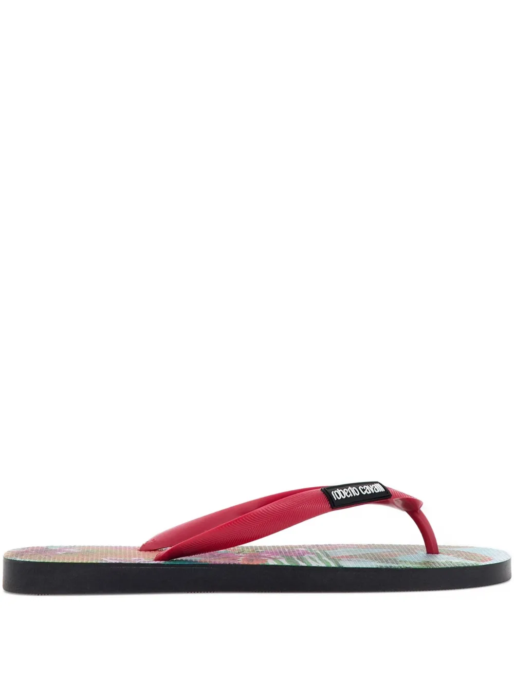 Roberto Cavalli floral-print thong slippers Pink