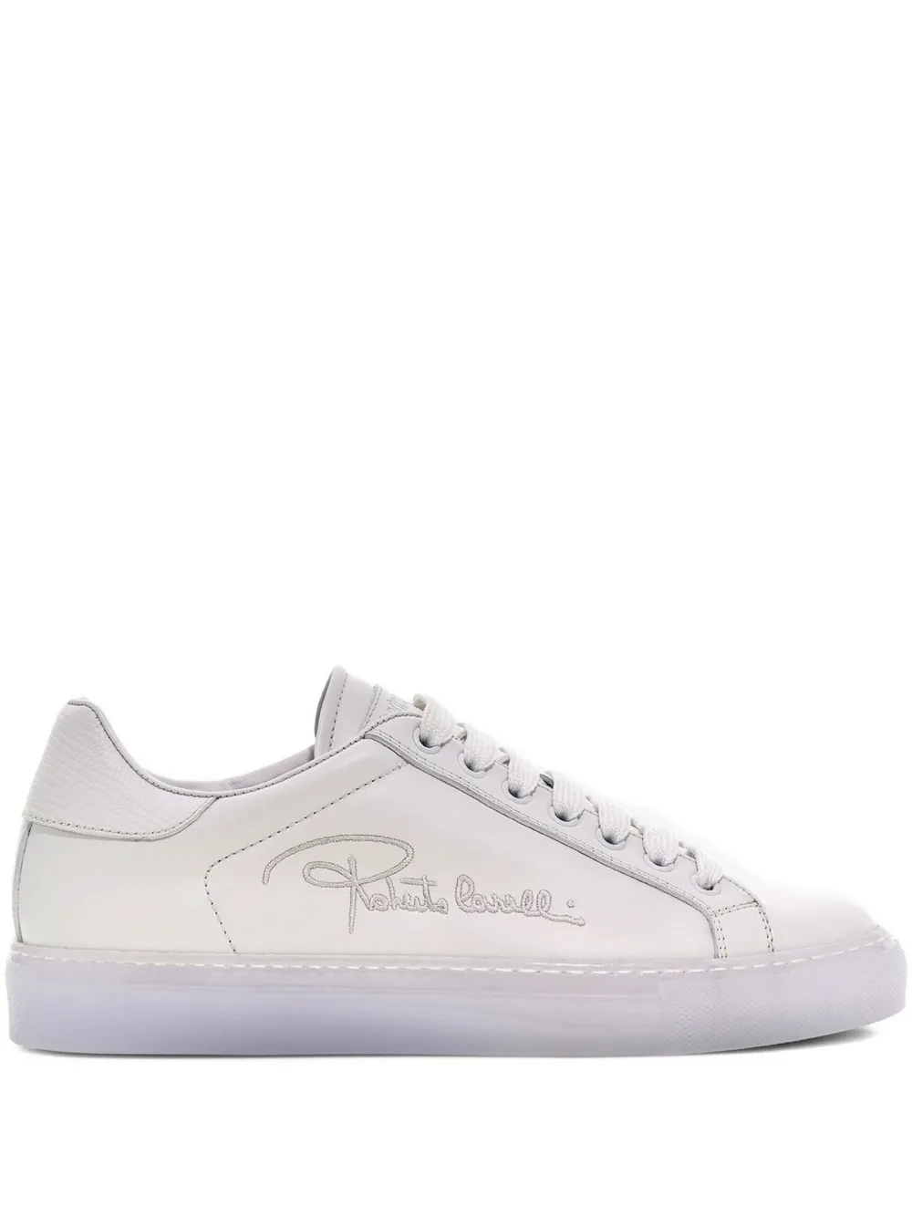 Roberto Cavalli Logo-embroidered Sneakers In White
