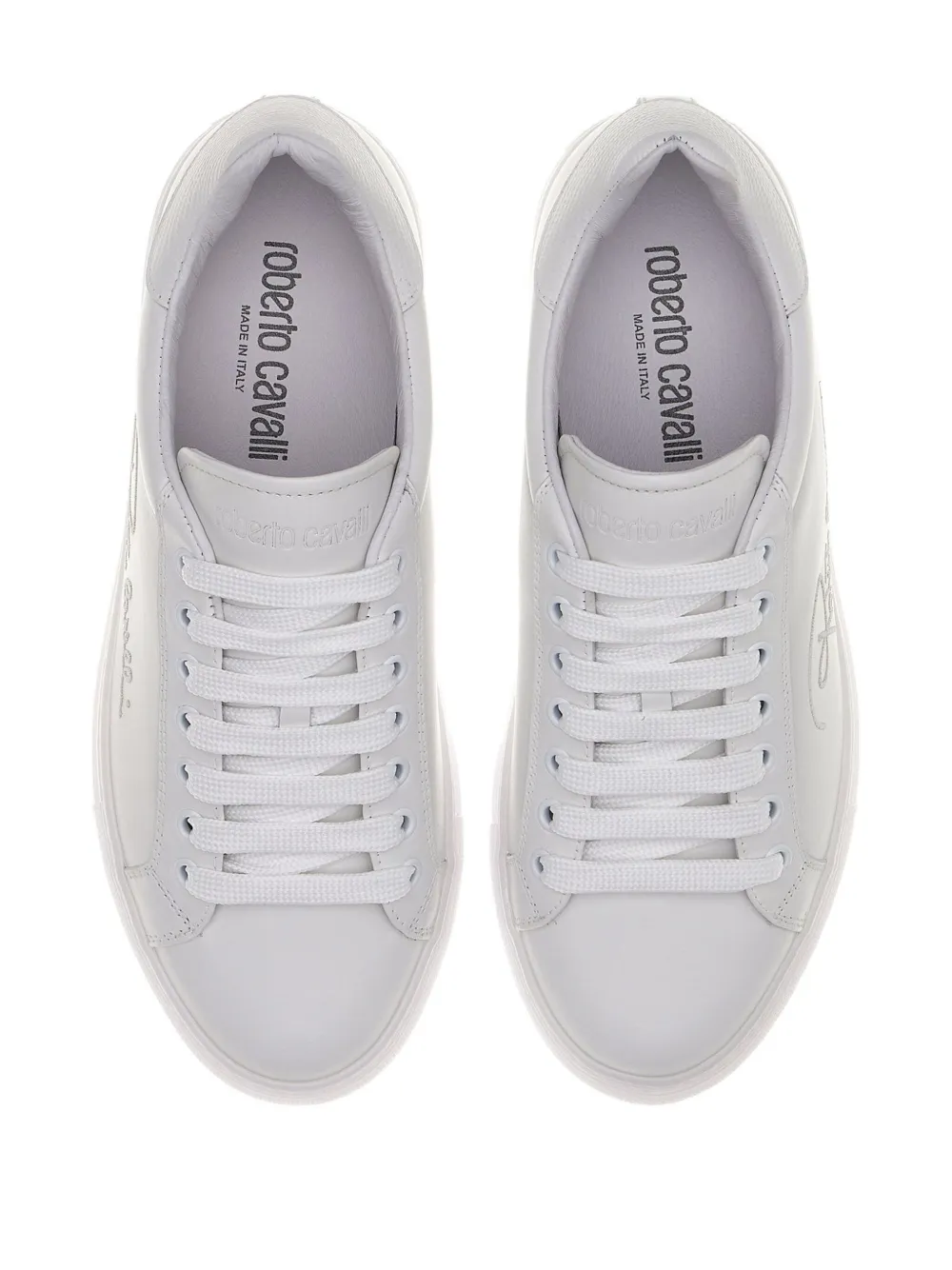 Roberto Cavalli logo-embroidered sneakers White