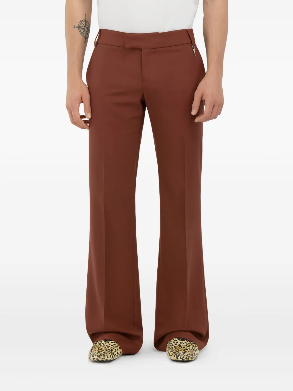 Roberto Cavalli flared wool trousers - Bruin