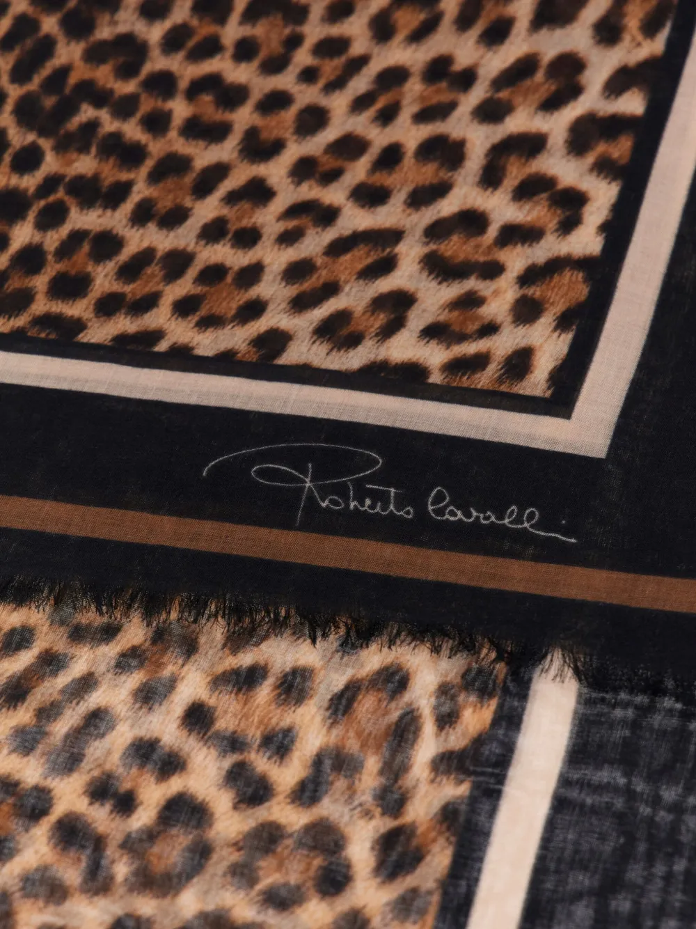 Roberto Cavalli Sjaal met luipaardprint - Bruin