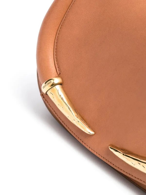 Roberto Cavalli Small Fang Leather Shoulder Bag Brown FARFETCH IN