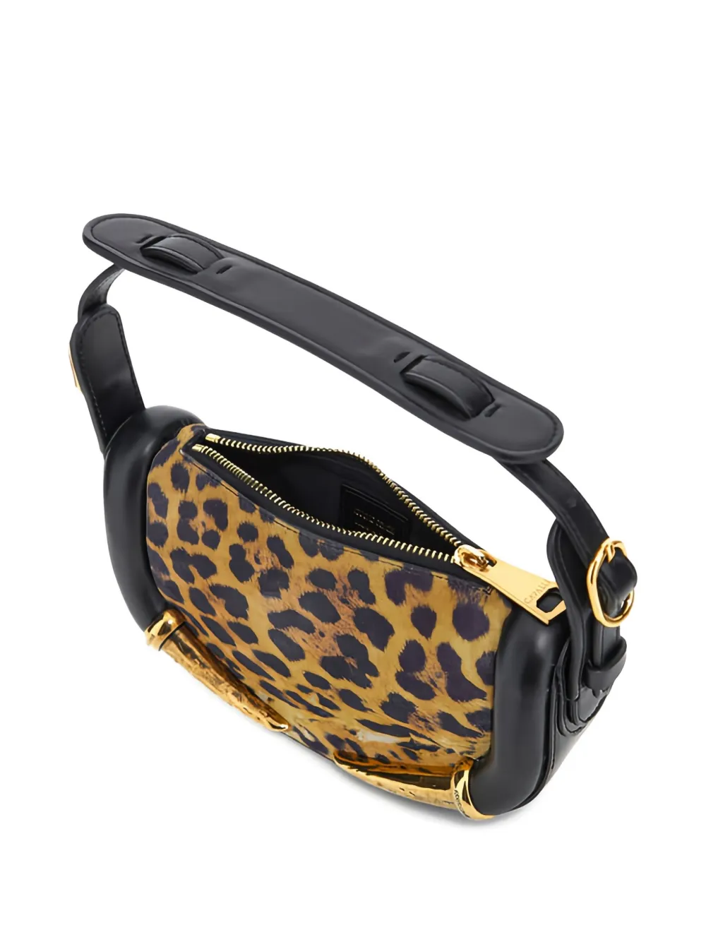 Roberto Cavalli Leopard-print Shoulder Bag In Brown