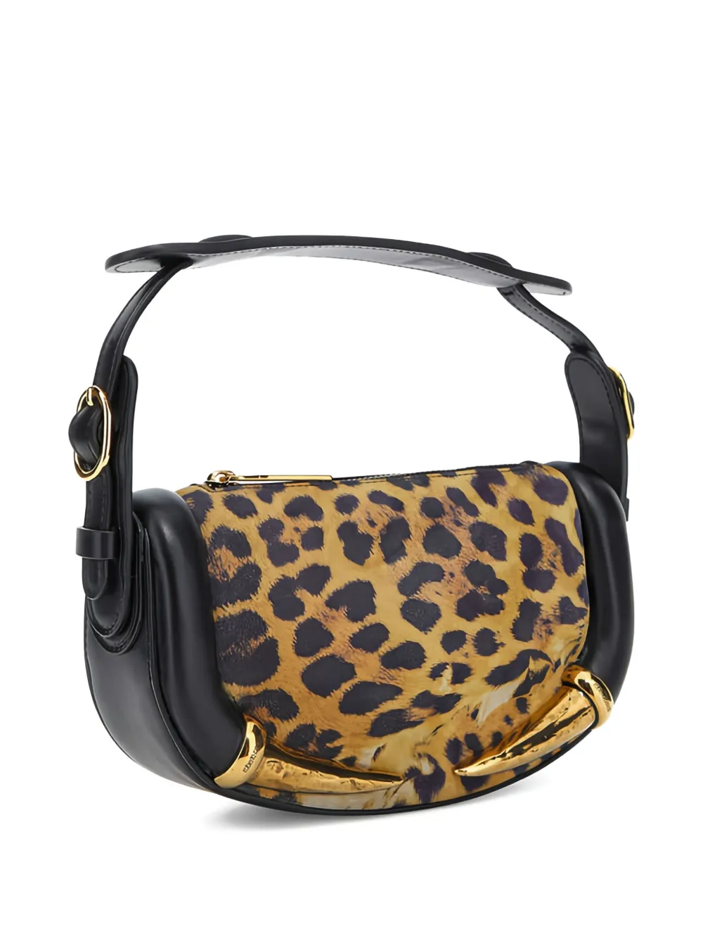 Roberto Cavalli Leopard-print Shoulder Bag In Brown