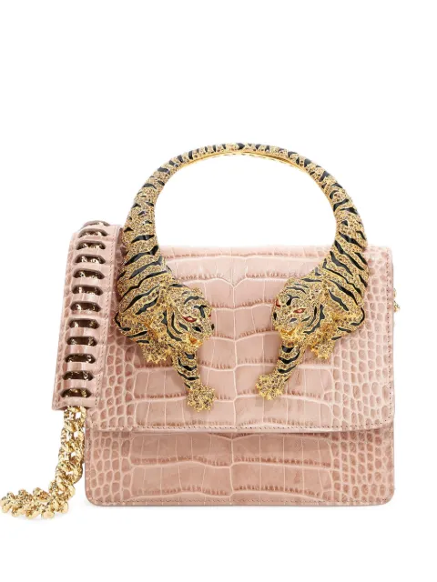 Roberto Cavalli bolsa de mano con efecto de piel de cocodrilo