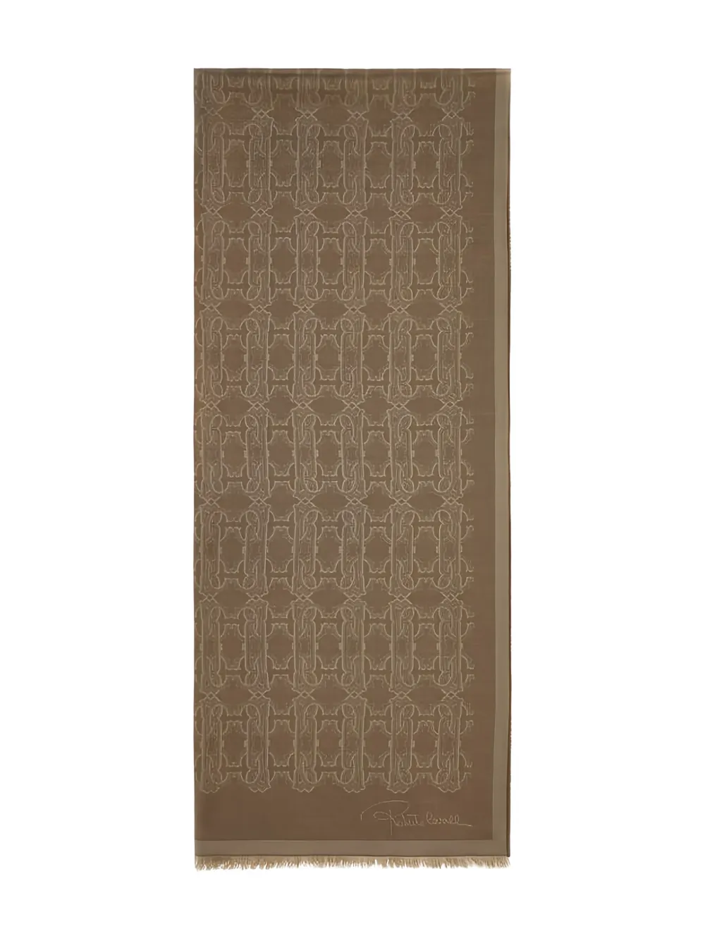 Roberto Cavalli monogram-pattern scarf | Brown | Image 1