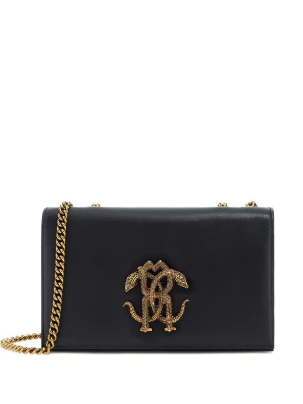 Roberto Cavalli Embellished Shoulder Bag Black FARFETCH IN