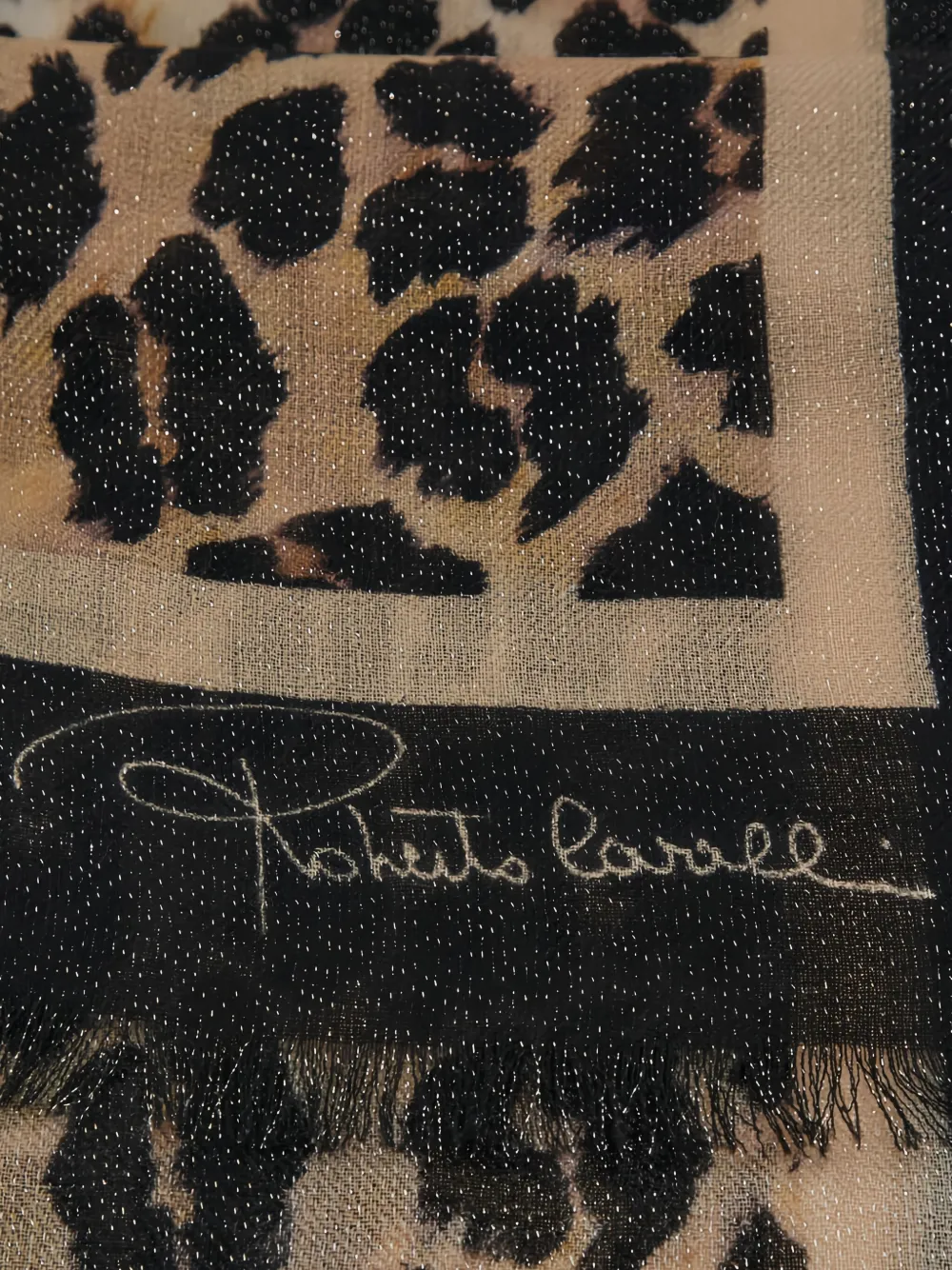Roberto Cavalli leopard-print scarf - Bruin