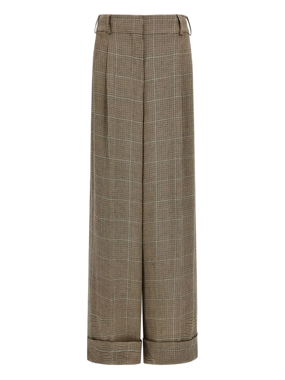 Roberto Cavalli pleated checked-pattern trousers | Brown | Image 1