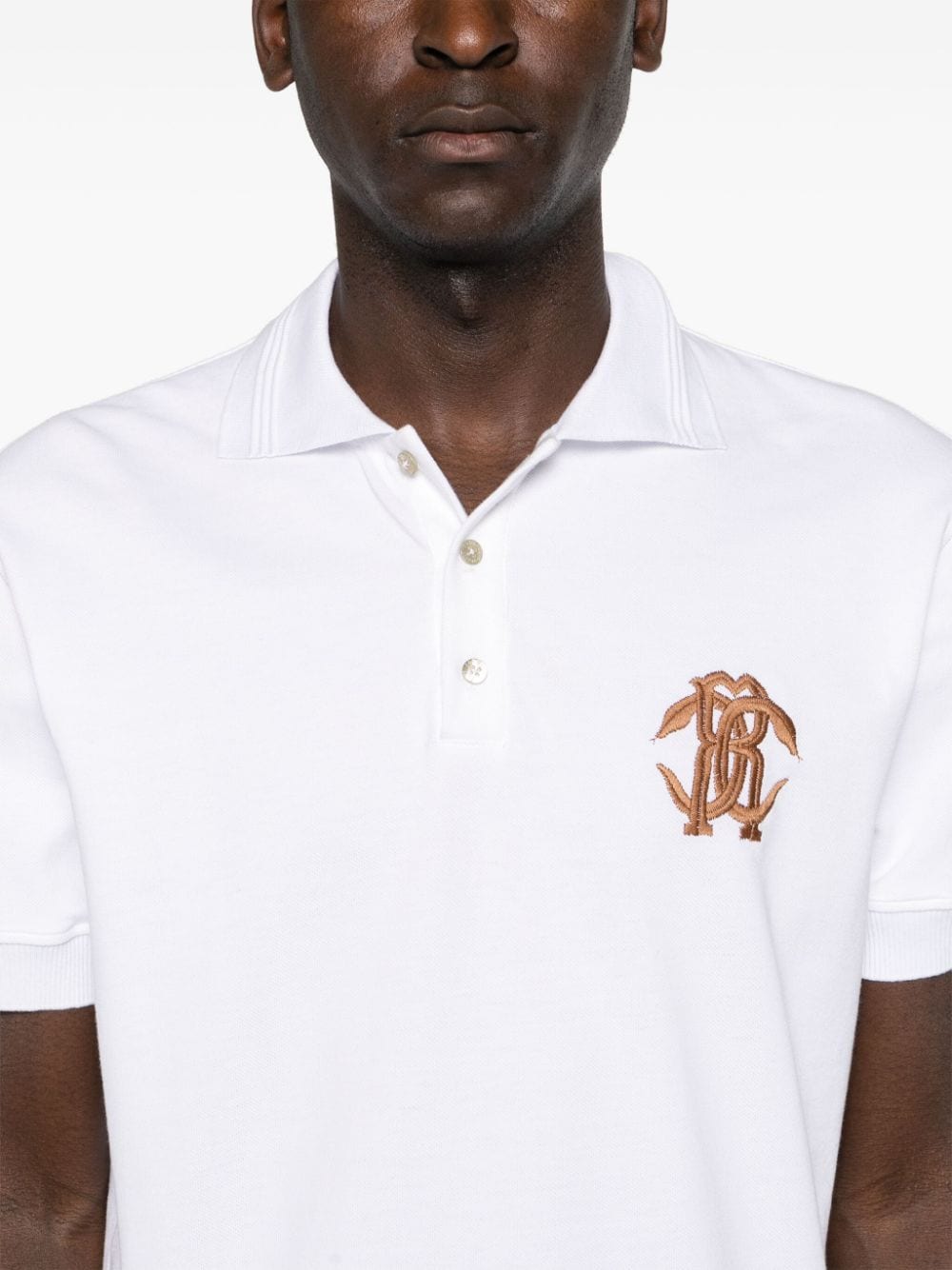 Shop Roberto Cavalli Logo-embroidered Polo Shirt In White