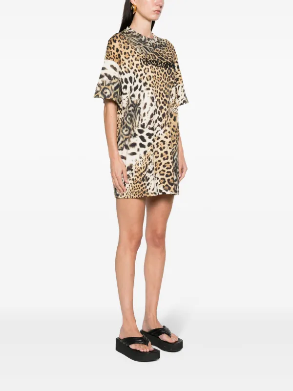 ワンピース ROBERTO CAVALLI JAGUAR SKIN DRESS Jaguar Skin print dress in Light Brown for Women | Roberto