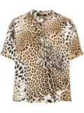 Roberto Cavalli jaguar-print cotton T-shirt - Neutrals