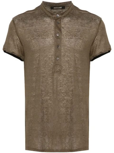 Roberto Cavalli semi-sheer cotton polo shirt