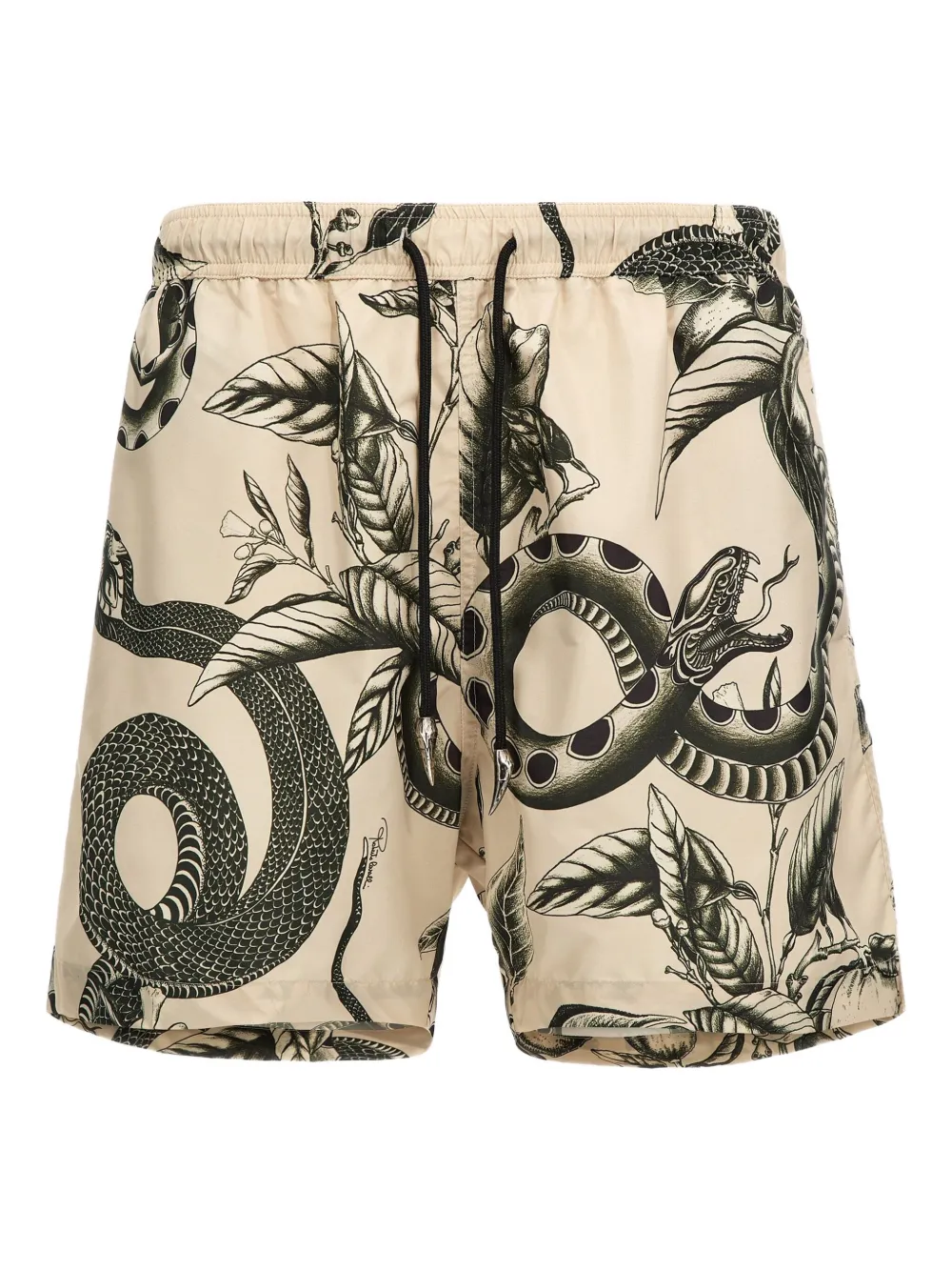 Roberto Cavalli snake-print drawstring swim shorts | Neutrals | Image 1