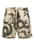 Roberto Cavalli snake-print drawstring swim shorts - Neutrals