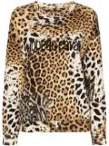 Roberto Cavalli Jaguar Skin-print cotton sweatshirt - Neutrals