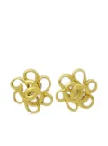 CHANEL Pre-Owned 1996 CC Flower clip-on earrings - Gold
