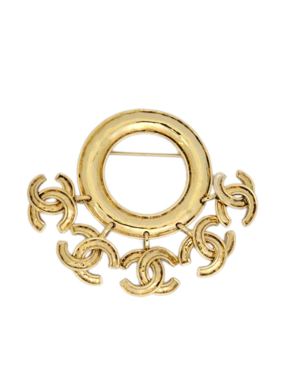 Pre-owned Chanel 1994 Cc Charms Brooch In Gold