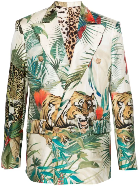 Roberto Cavalli jungle-print silk blazer