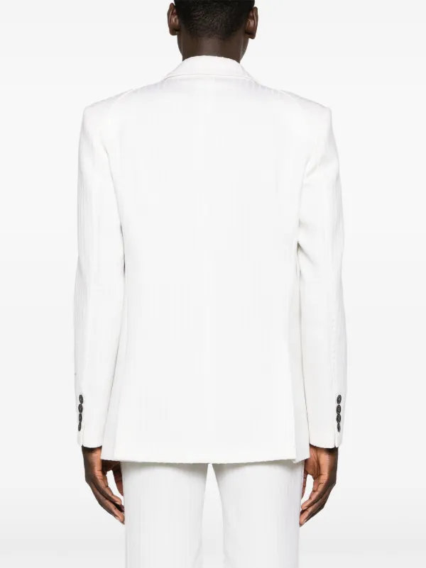 Roberto Cavalli double breasted virgin wool Blazer White FARFETCH TR