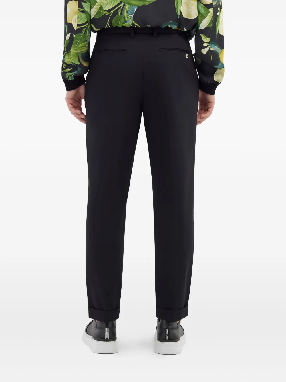 Roberto Cavalli Katoenen broek met omgeslagen zoom Zwart