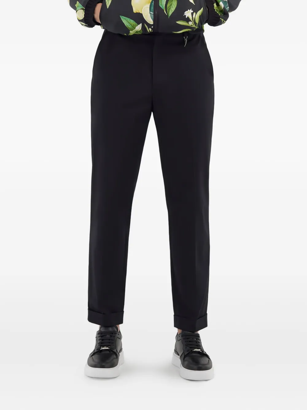 Roberto Cavalli Katoenen broek met omgeslagen zoom Zwart