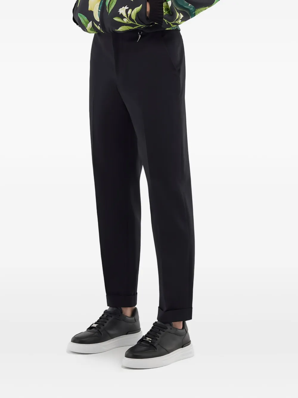 Roberto Cavalli Katoenen broek met omgeslagen zoom Zwart