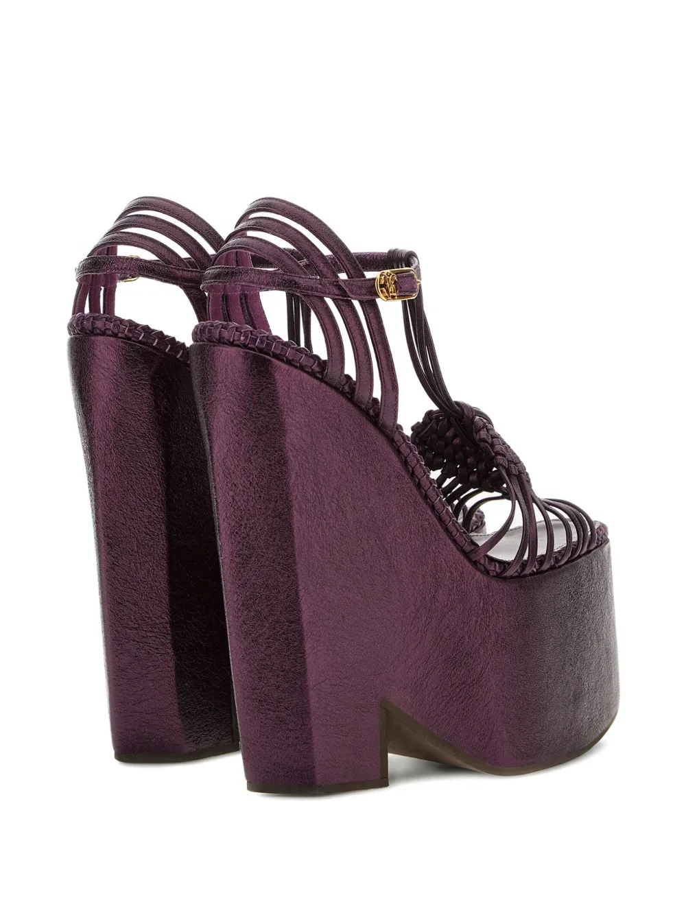 Roberto Cavalli knotted platform sandals Purple