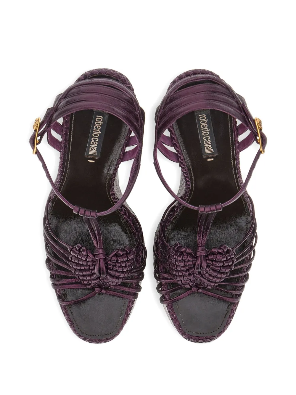 Roberto Cavalli knotted platform sandals Purple