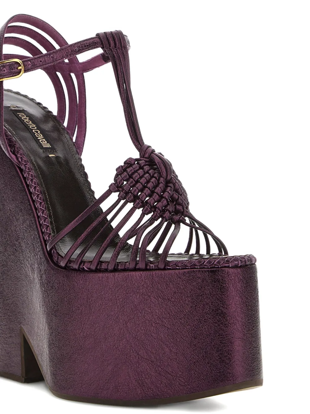 Roberto Cavalli knotted platform sandals Purple