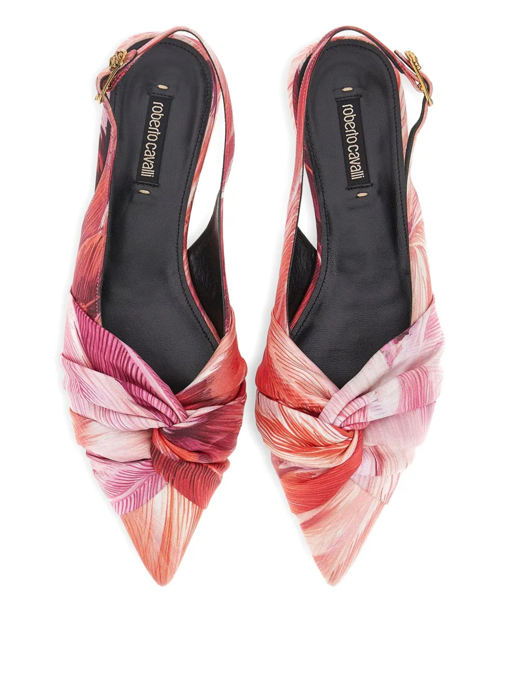 Roberto Cavalli slingback knot ballet flats Pink