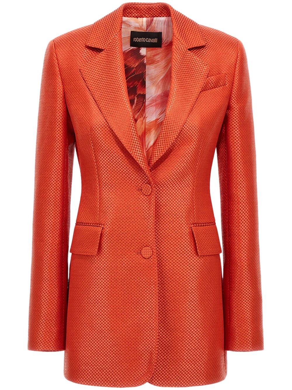 Roberto Cavalli double-breasted textured blazer - Orange