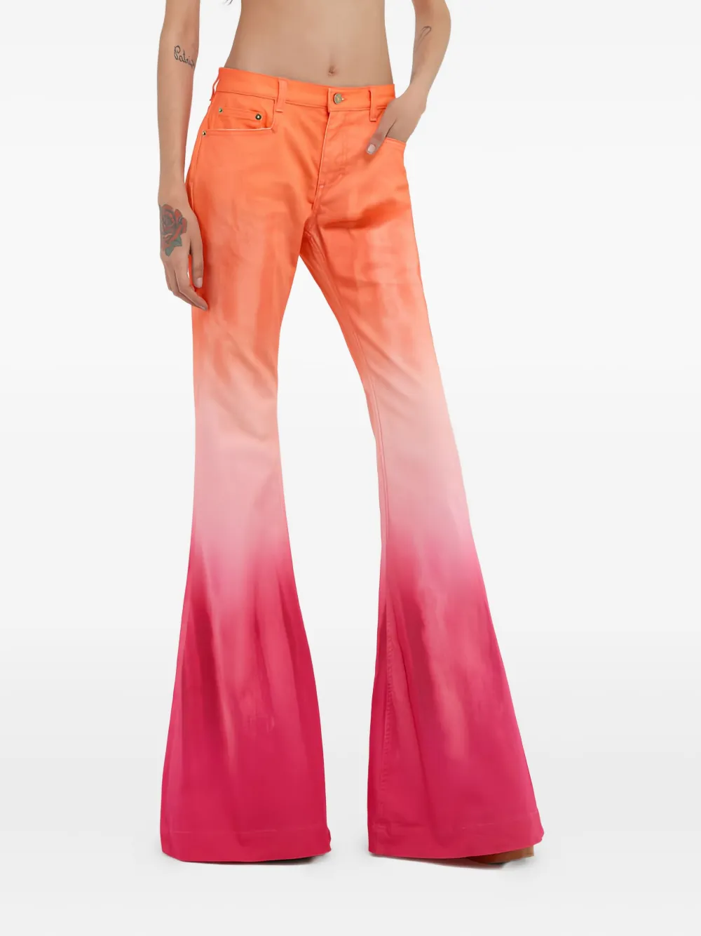Roberto Cavalli Ombre-effect Flare Jeans In Pink