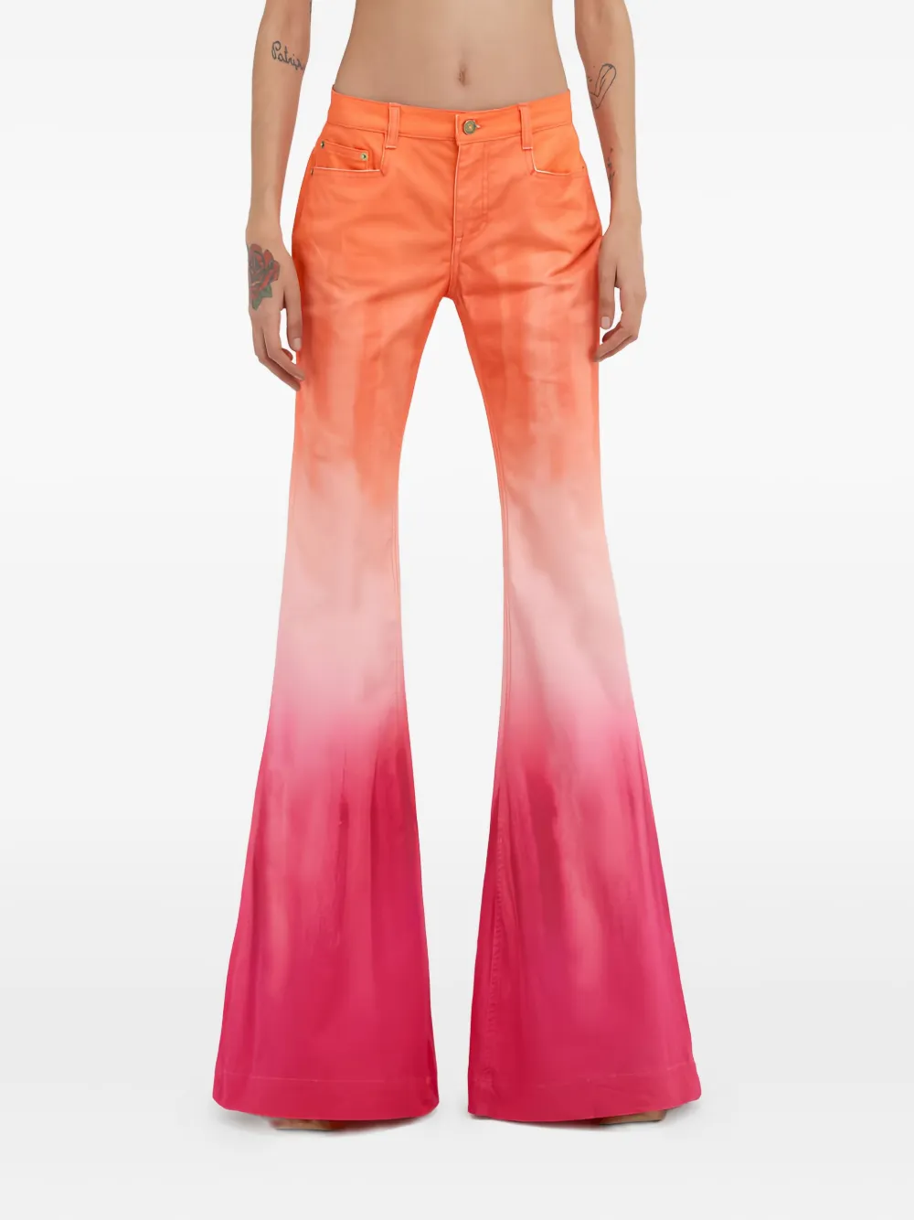Roberto Cavalli Ombre-effect Flare Jeans In Pink