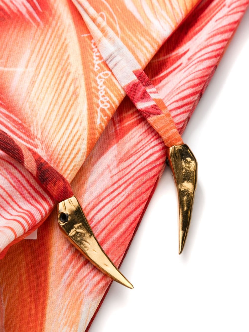 Shop Roberto Cavalli Tiger Tooth-detailed Feather-print Bikini In Pink