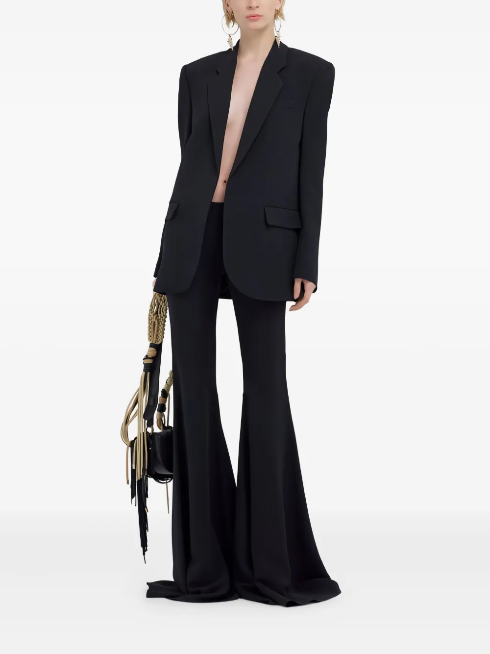 Roberto Cavalli flared-leg trousers - Zwart