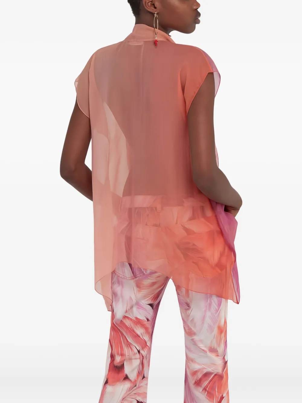 Roberto Cavalli Blouse met gestrikte hals Roze