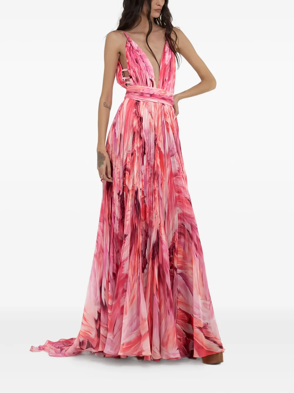 Roberto Cavalli pleated print maxi dress | Day Dresses | Image 2