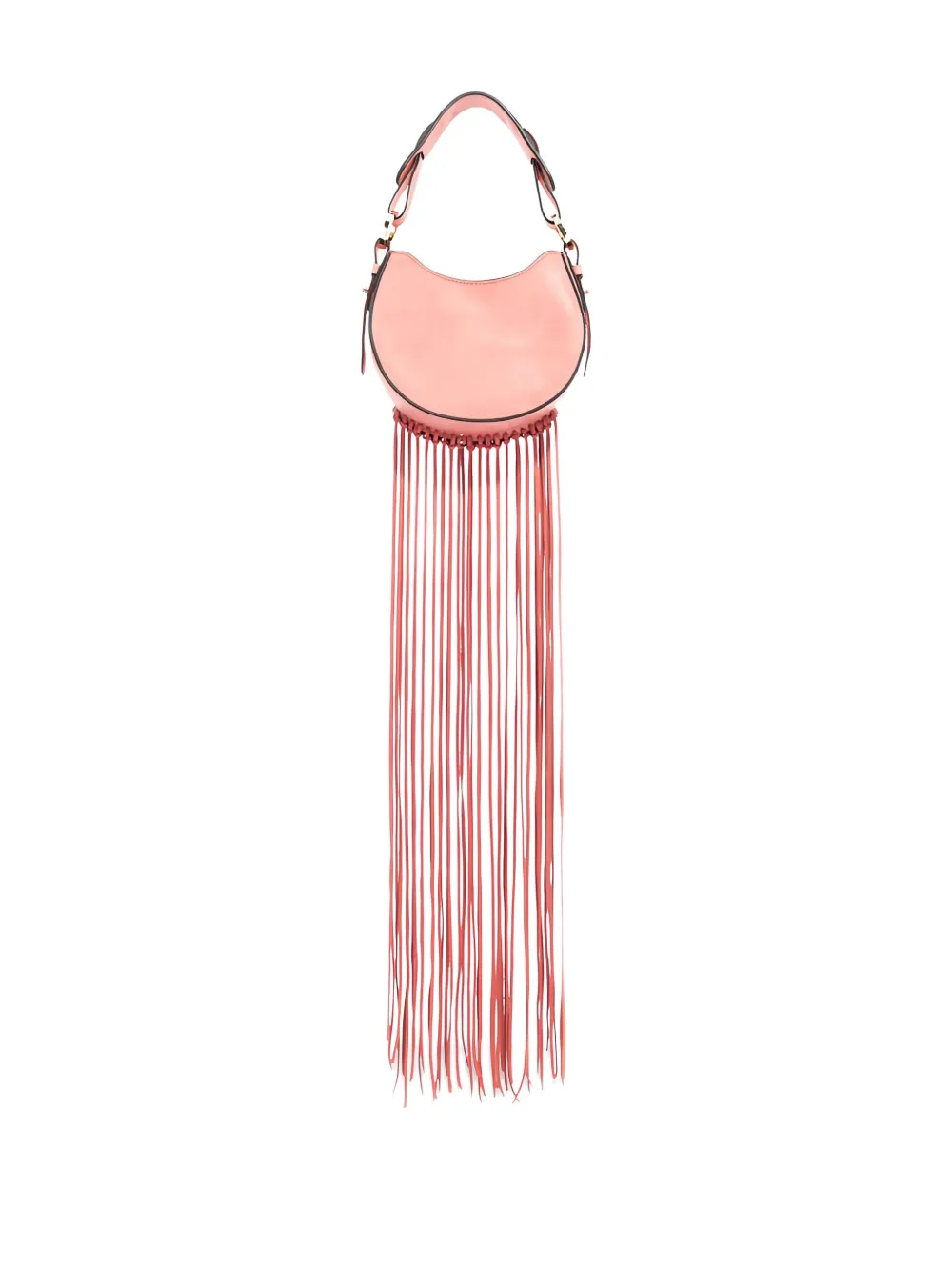 Roberto Cavalli Fringed Leather Shoulder Bag In Pink