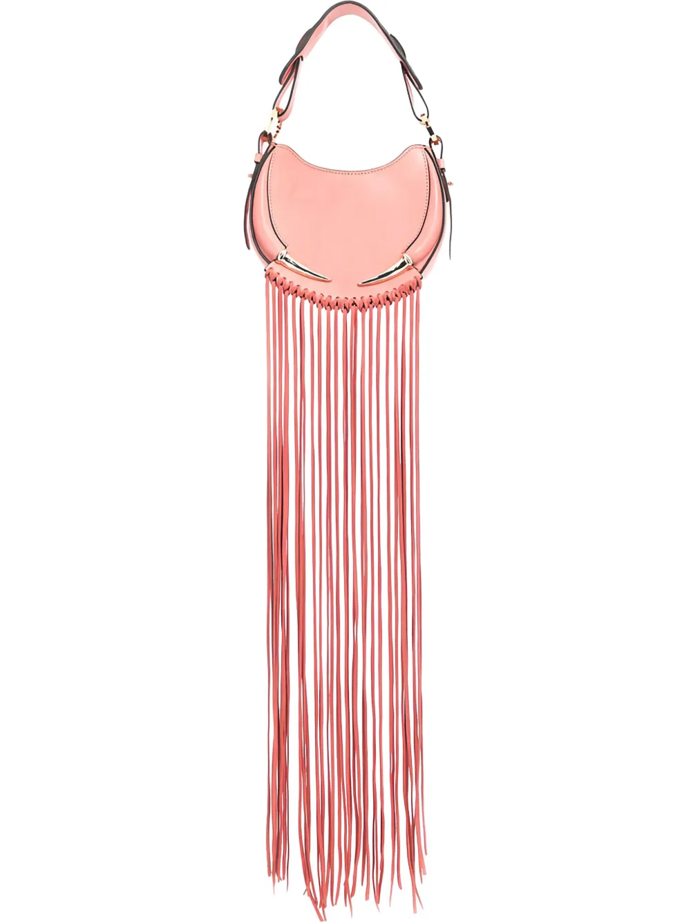 Roberto Cavalli fringed leather shoulder bag | Pink | Image 1