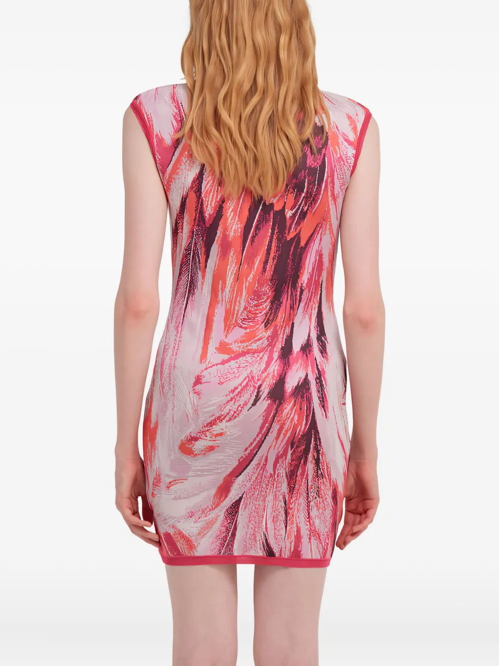 Roberto Cavalli Mini-jurk met verenprint Roze