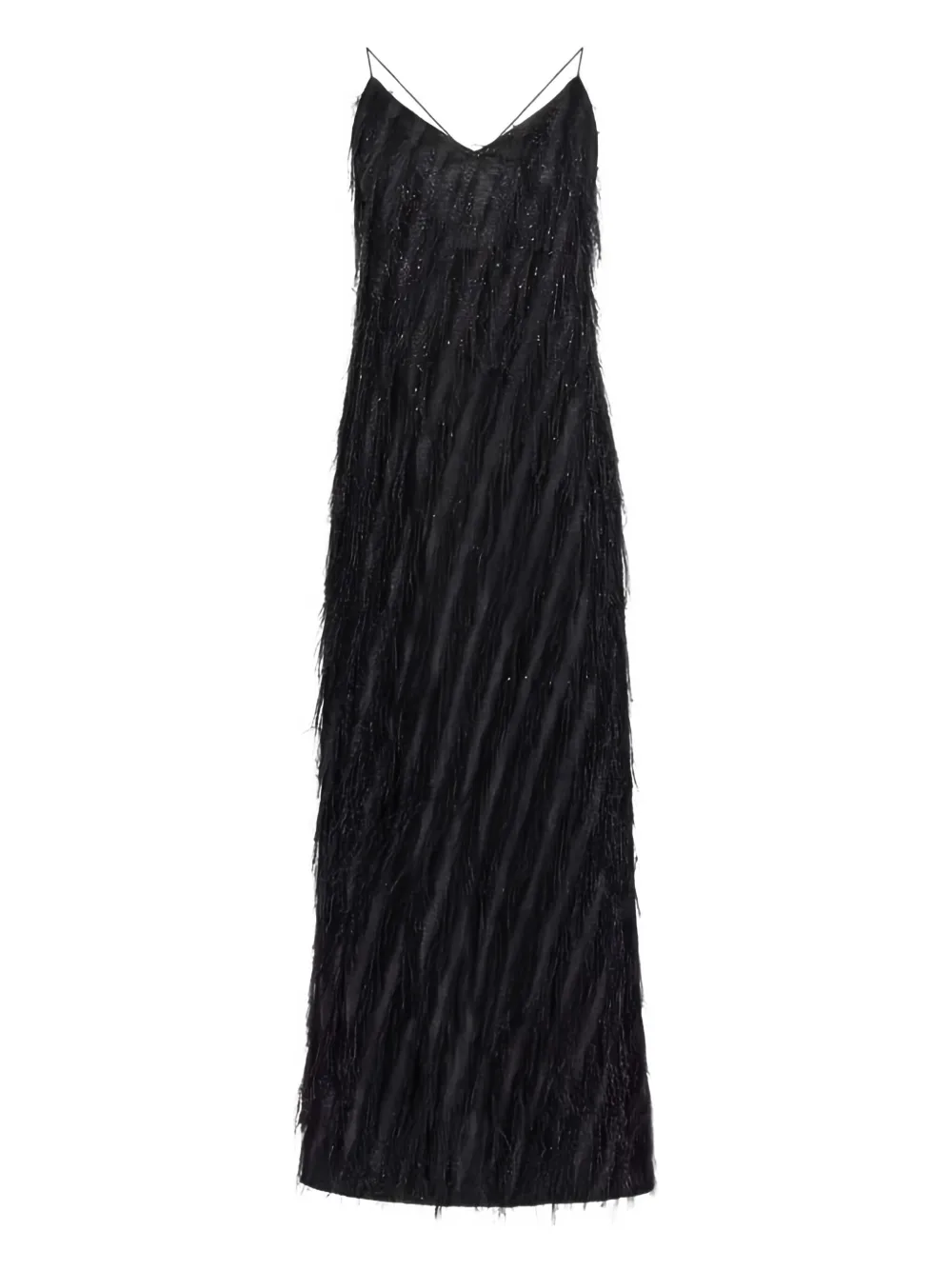 Roberto Cavalli fringe-embellished slip dress | Black | Image 1