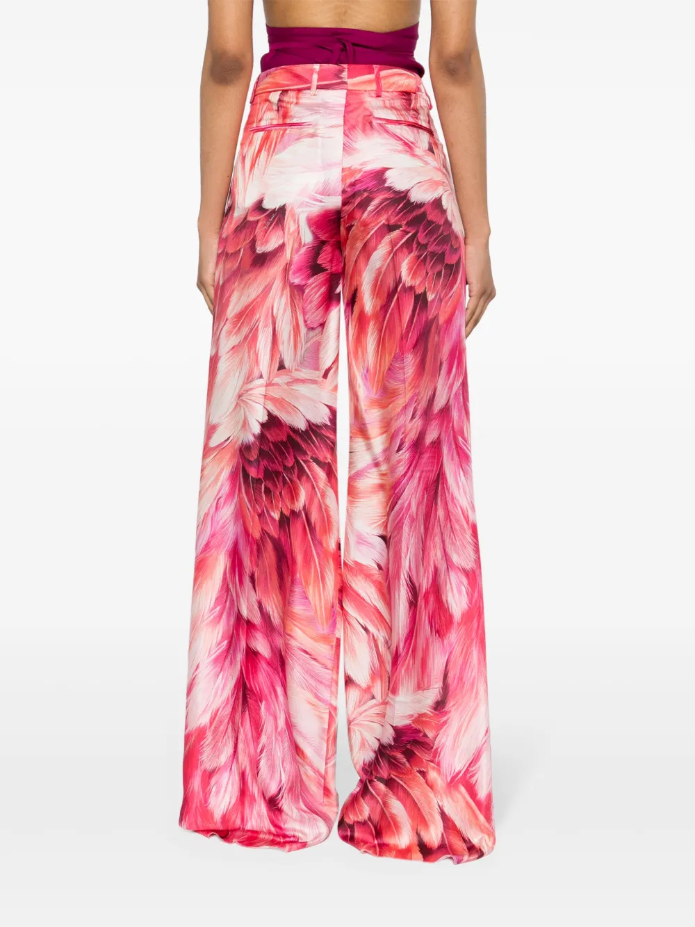 Roberto Cavalli Palazzo broek met print Roze