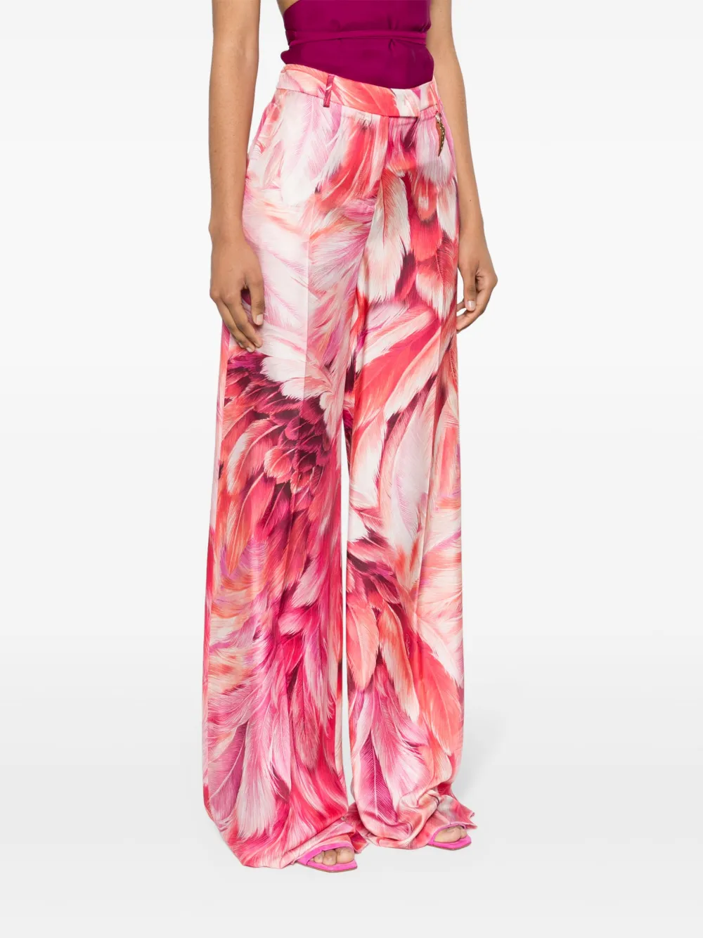 Roberto Cavalli Palazzo broek met print Roze