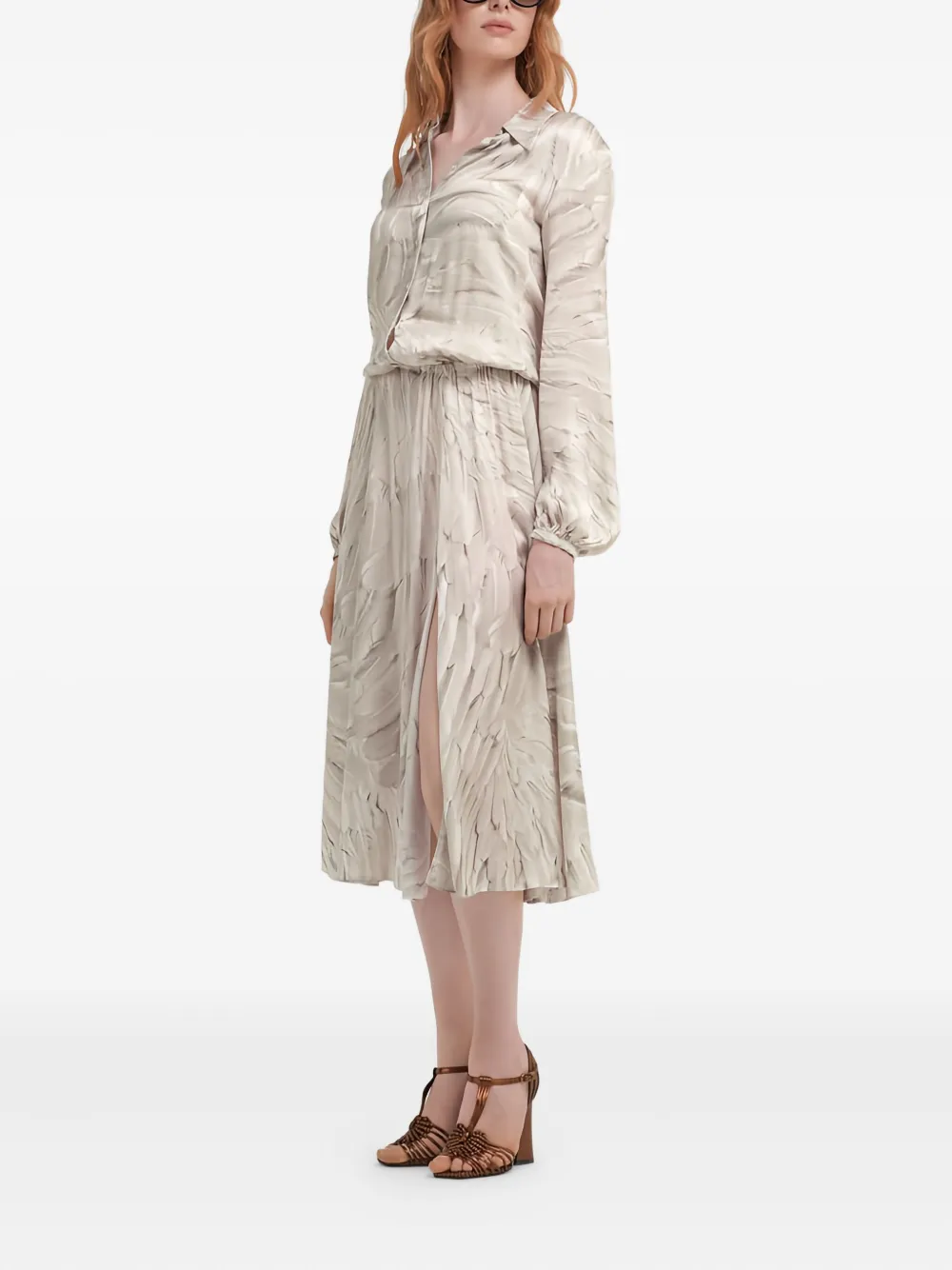 Roberto Cavalli Blousejurk met verenprint Wit