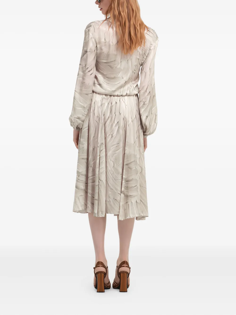 Roberto Cavalli Blousejurk met verenprint Wit